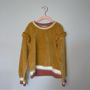 Matilda Jane JoJo Ribbed Velour Mustard and Pink Top Girls 10